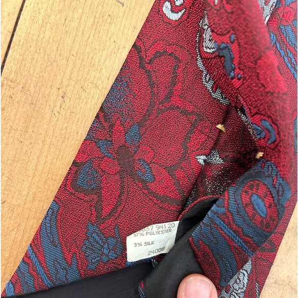 Oscar de la Renta VTG Men's Tie Multicolor Abstract Polyester/Silk Necktie - Picture 4 of 4